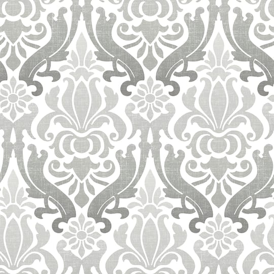NuWallpaper Gray Nouveau Damask Peel & Stick Wallpaper